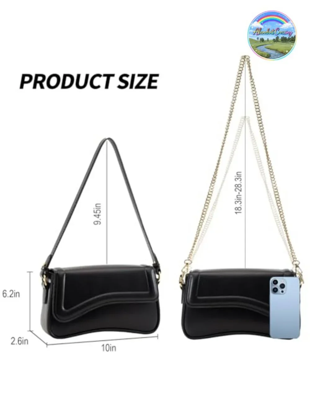 PU Leather Hobo Handbag with 2 Removable Straps Crossbody Clutch